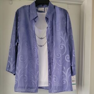 Alfred Dunner 2 Piece Set with Attached Necklace size 16